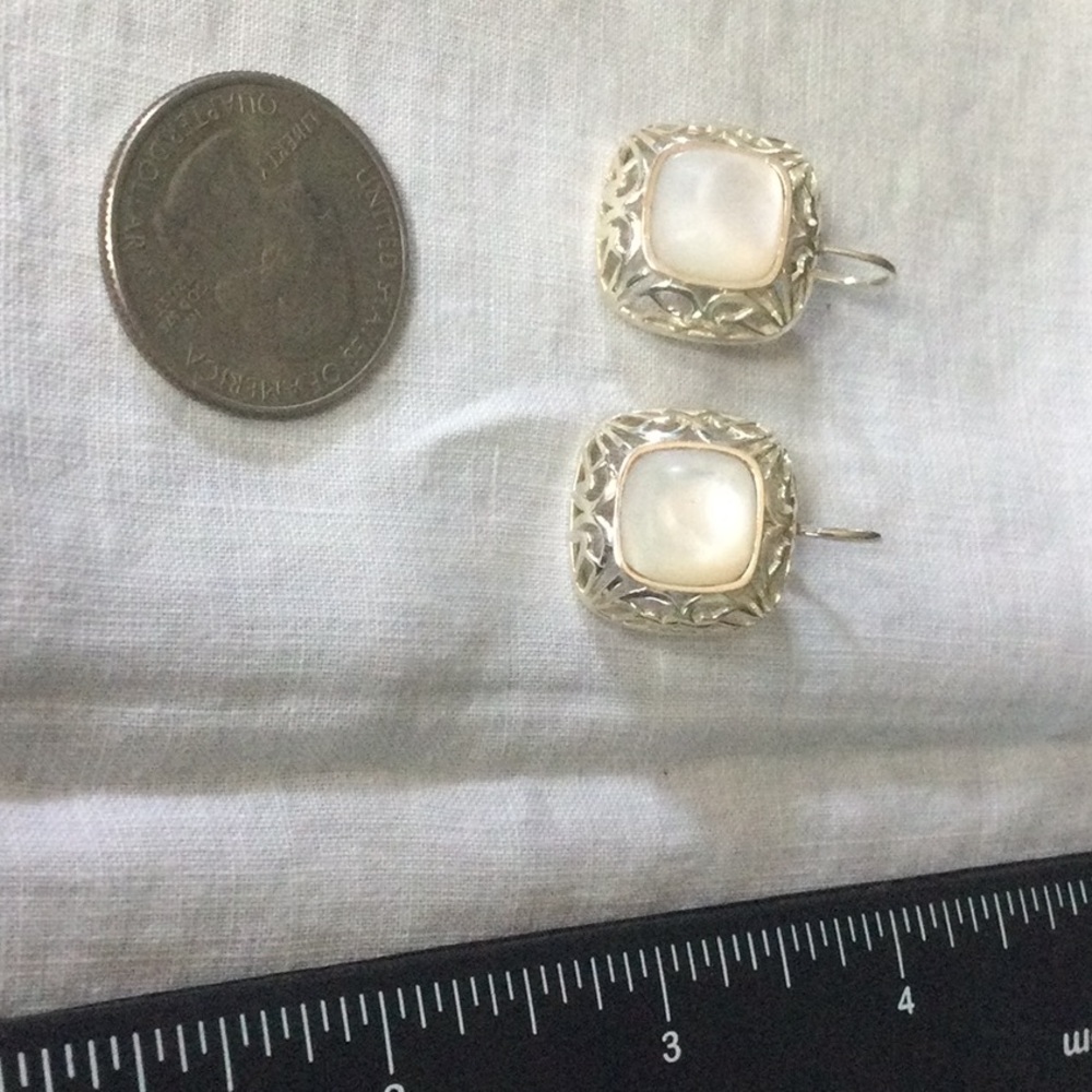 Sterling moonstone drop earrings (C611)